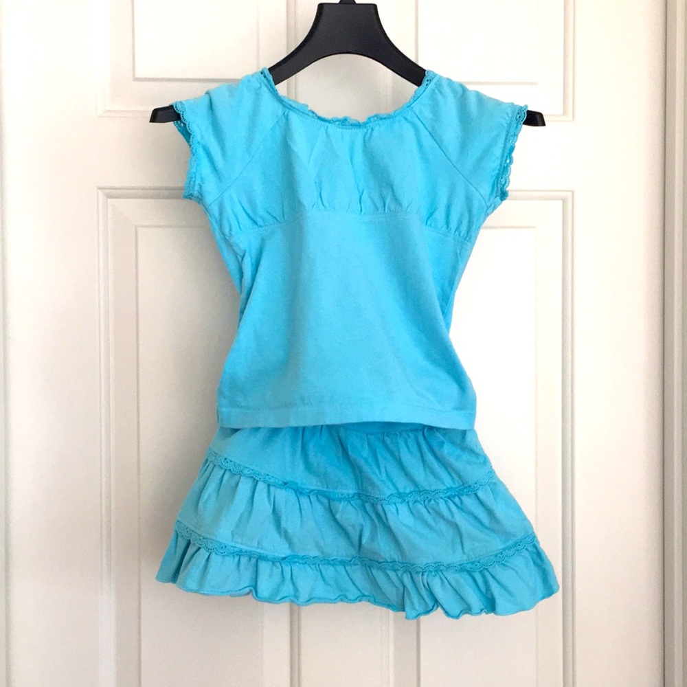 Circo Girls 2-piece Dress Size 4T Blue Skirt Short Sleeves Top Shorts underneath